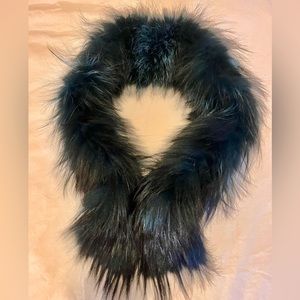 Blue-tinted fur shrug. Artisan crafted.